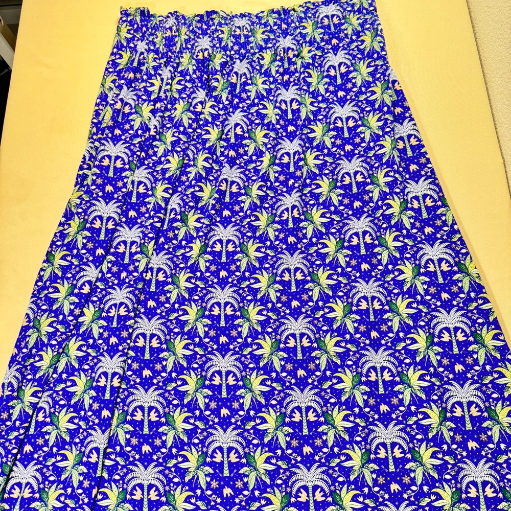 Boden Maxi Skirt Blue Palm Tree Print Elastic Waist Women's‎ US 12R Pockets NWT - Picture 8 of 16